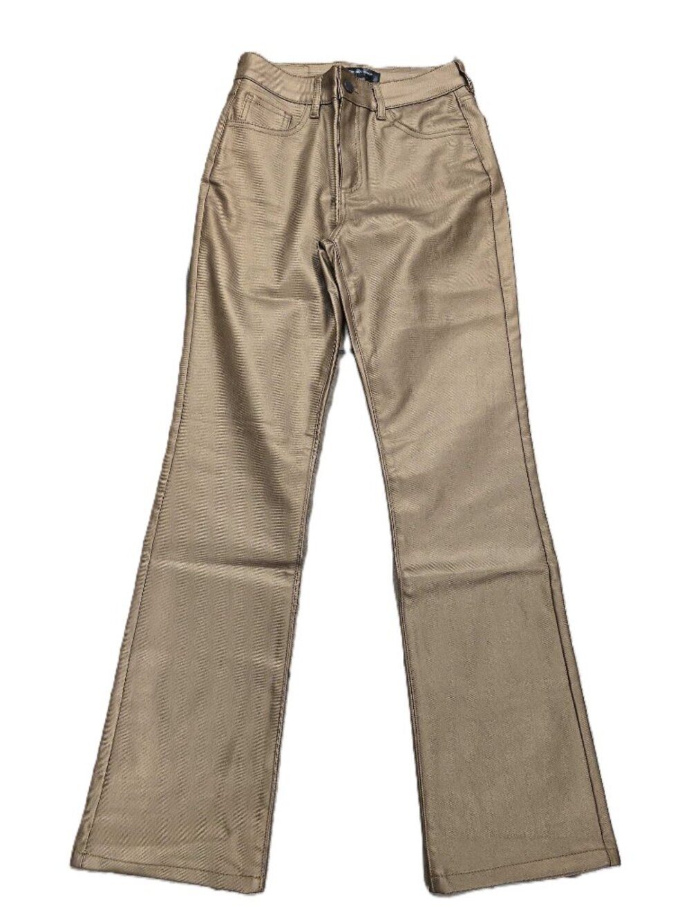 The Noli Shop Aria Coated Flare Jean Gold Metallic Petite and Classic Type - Picture 6 of 7